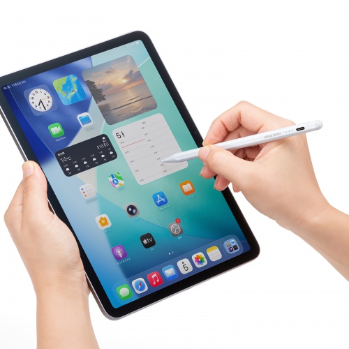 PDA-PEN60W / Apple iPad専用充電式極細タッチペン（ホワイト）