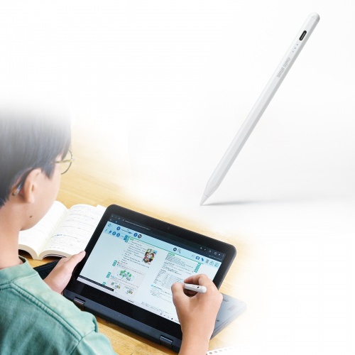 PDA-PEN60W / Apple iPad専用充電式極細タッチペン（ホワイト）