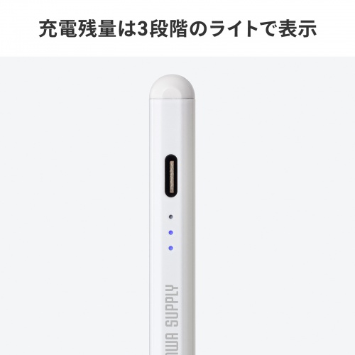 PDA-PEN60W / Apple iPad専用充電式極細タッチペン（ホワイト）