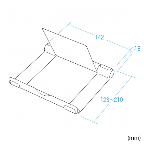 PDA-STN35BK / タブレット用アルミスタンド（ブラック）
