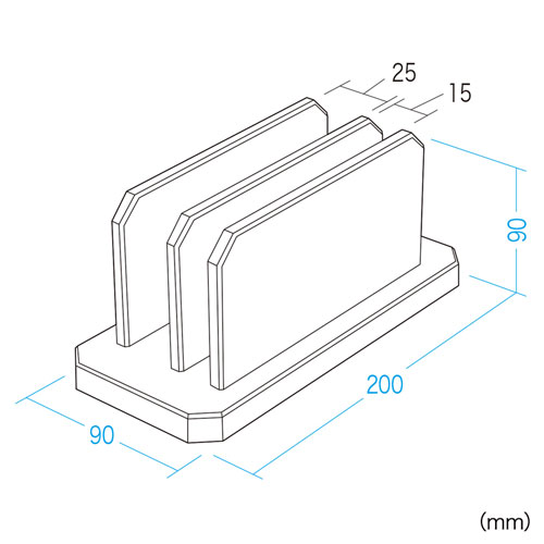 PDA-STN47BK / ノートパソコン用アクリルスタンド（2台収納・縦置きタイプ）