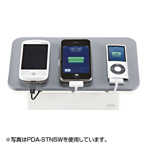 PDA-STN4W / 携帯電話・iPhone・iPod用ケーブル収納ボックス（ホワイト）