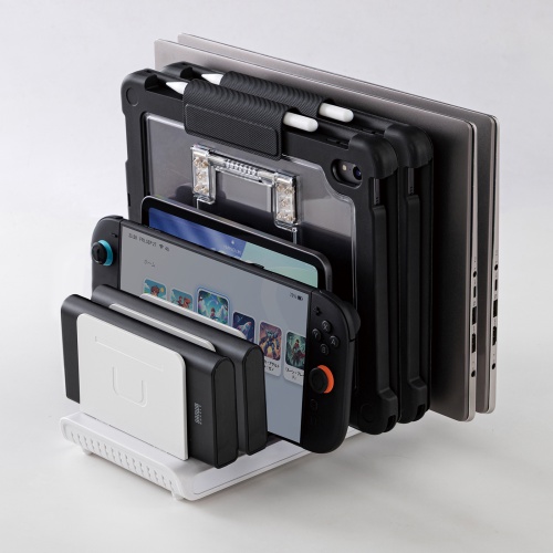 PDA-STN93W / モバイルパソコン・タブレット用スタンド(15台収納タイプ)