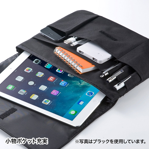 PDA-TABK10GY / タブレットケース（小物ポケット付き・10.1インチ・グレー）