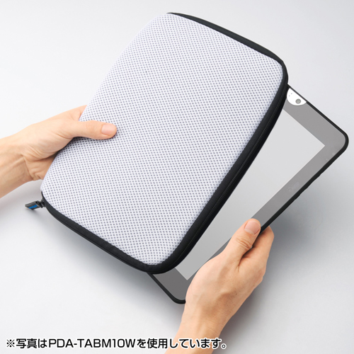 PDA-TABM10BK / 低反発3DメッシュタブレットPCケース（ブラック）
