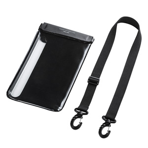 PDA-TABWPST8 / タブレット防水防塵ケース(スタンド付き・ショルダーベルト付き・8インチ・ブラック)