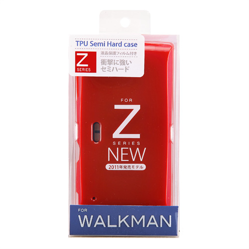 PDA-WAZ10R / TPUセミハードケース(WALKMAN Zシリーズ用・レッド）　