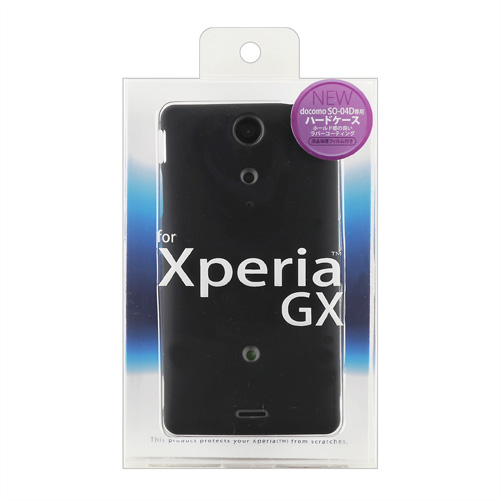 PDA-XP17BK / ラバーコーティングハードケース（NTTドコモ ソニーモバイルコミュニケーションズ Xperia(TM) GX用・ブラック）