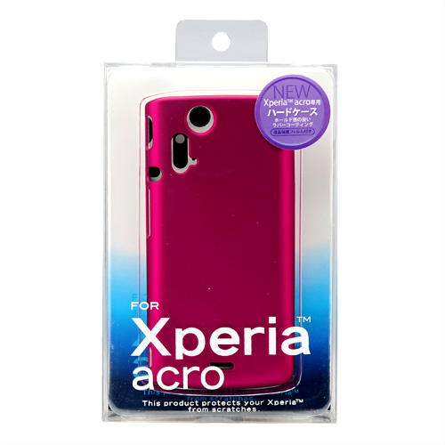 PDA-XP8P / ラバーコーティングハードケース（Xperia(TM) acro用・ピンク）