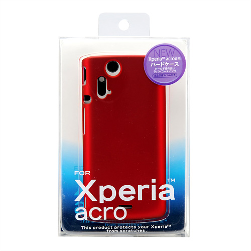 PDA-XP8R / ラバーコーティングハードケース（Xperia(TM) acro用・レッド）