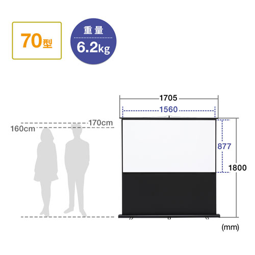 PRS-Y70HD / プロジェクタースクリーン（床置き式）
