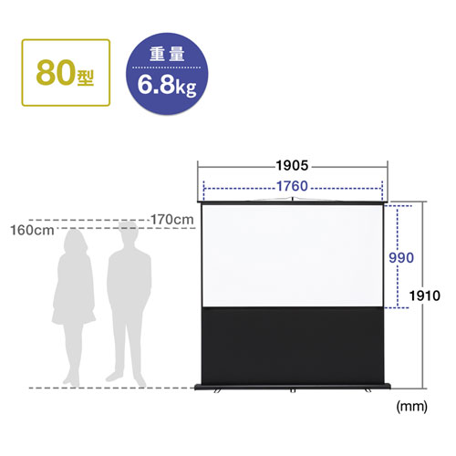 PRS-Y80HD / プロジェクタースクリーン（床置き式）