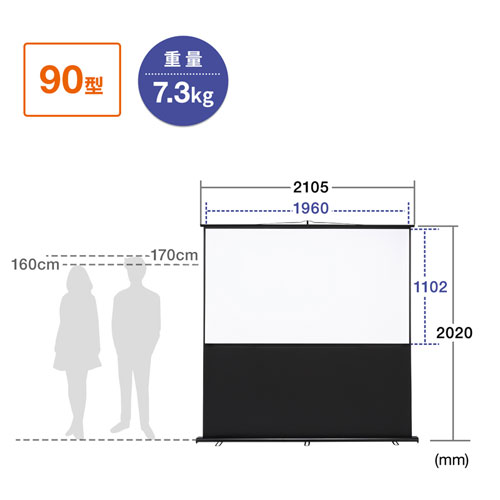 PRS-Y90HD / プロジェクタースクリーン（床置き式）