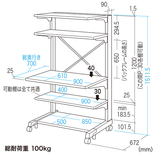 RAC-264 / マルチメディアラック（900×D700mm）