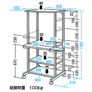 RAC-501 / パソコンラック（W650×D610mm）