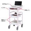 RAC-HP101P / カンチ式上下昇降電子カルテカート（ピンク・W500×D567mm）