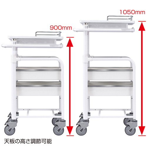 RAC-HP101WN / カンチ式上下昇降電子カルテカート（ホワイト・W500×D567mm）