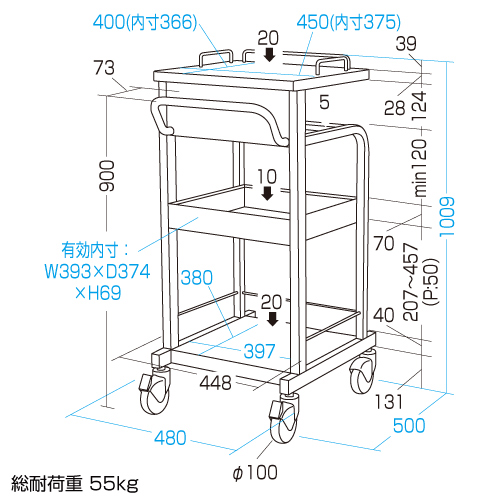 RAC-HP13SCP / カンチ式電子カルテカート（ピンク）