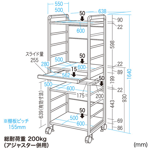 RAC-S600H / SOHOラック（W638×D550×H1640mm）