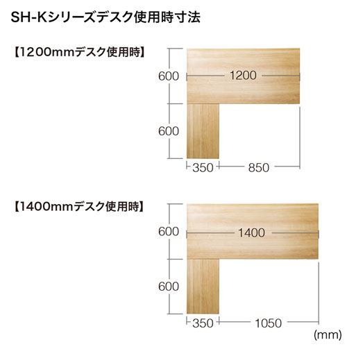 SH-KL3560M / L字用サブデスク（SH-Kシリーズ）