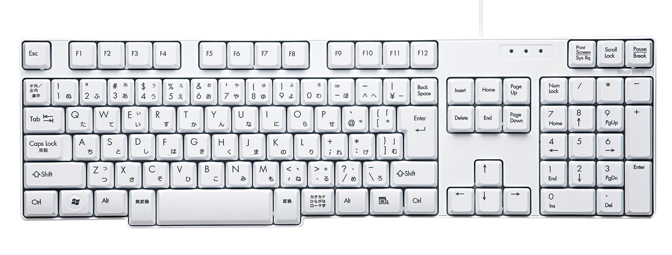 ホワイト 日本語配列 スリムキーボード 本体 パソコン工房 メカニカルゲーミングキーボード 日本語 赤軸