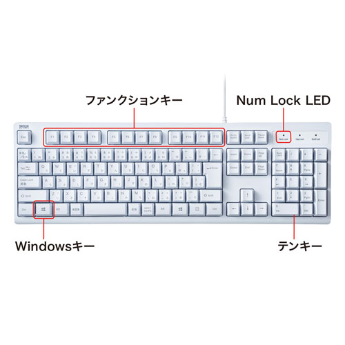 SKB-BS6W / 日本語109キーボード　抗菌防水防塵タイプ