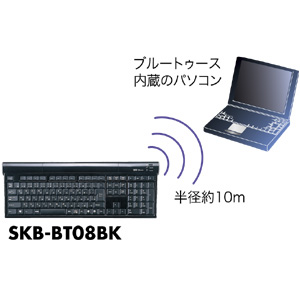 SKB-BT08BK / Bluetoothキーボード（クリアブラック）