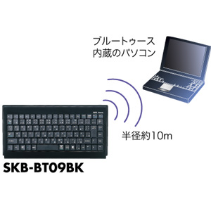 SKB-BT09BK / Bluetoothキーボード（クリアブラック）