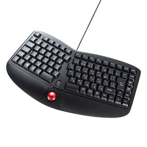 SKB-ERG5BK / エルゴノミクスキーボード(トラックボール付き・ブラック)