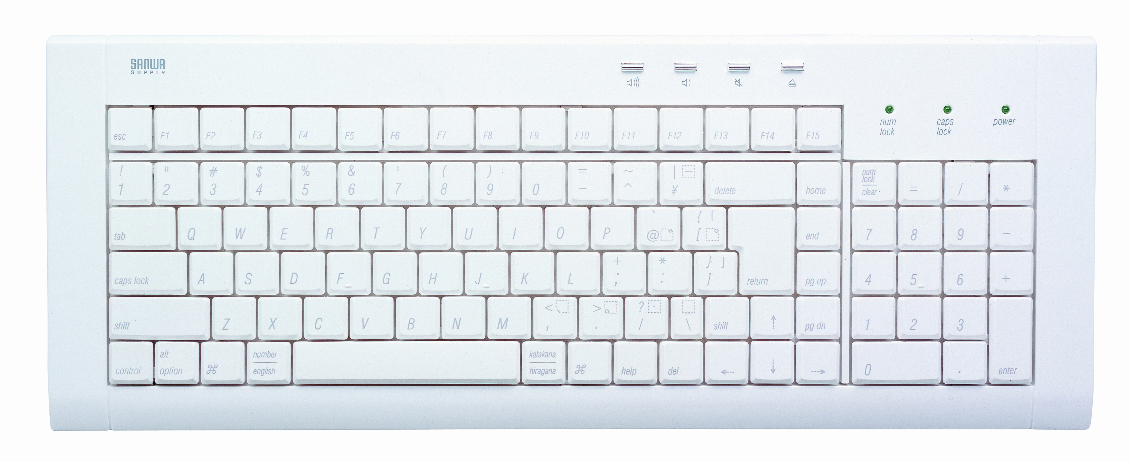 SKB-MAC1【Mac用キーボード】ローマ字入力専用薄型Mac用キーボード。2