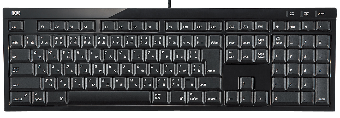 SKB-MAC2BK【Mac用キーボード（クリアブラック）】薄型Mac用キーボード