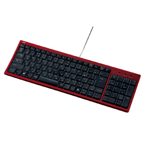 SKB-SL08R / USB&PS/2スリムキーボード(レッド)
