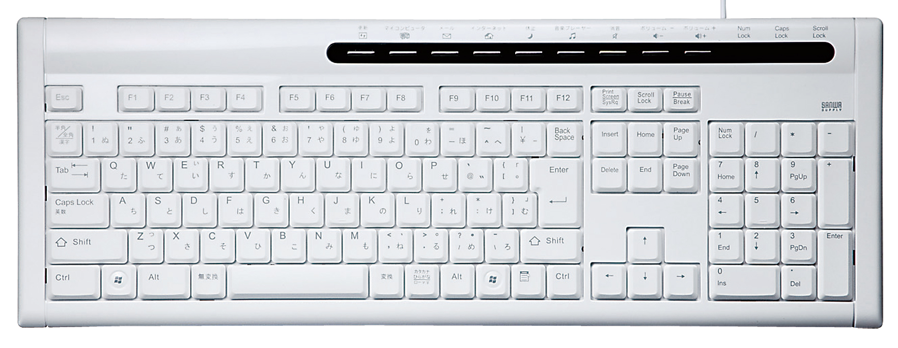 ホワイト 日本語配列 スリムキーボード 本体 サンワダイレクト本店 サンワサプライ【オフィス・PC周辺通販】