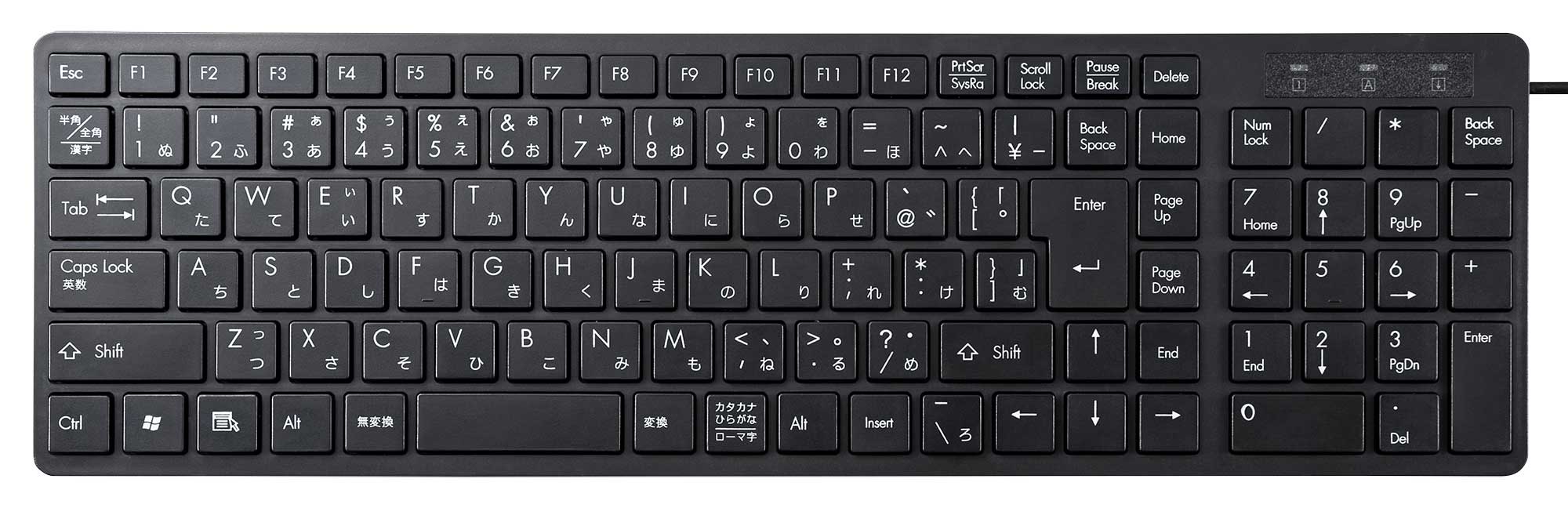 SKB-SL26BK【USBスリムキーボード（ブラック）】誤入力を減らすアイソ