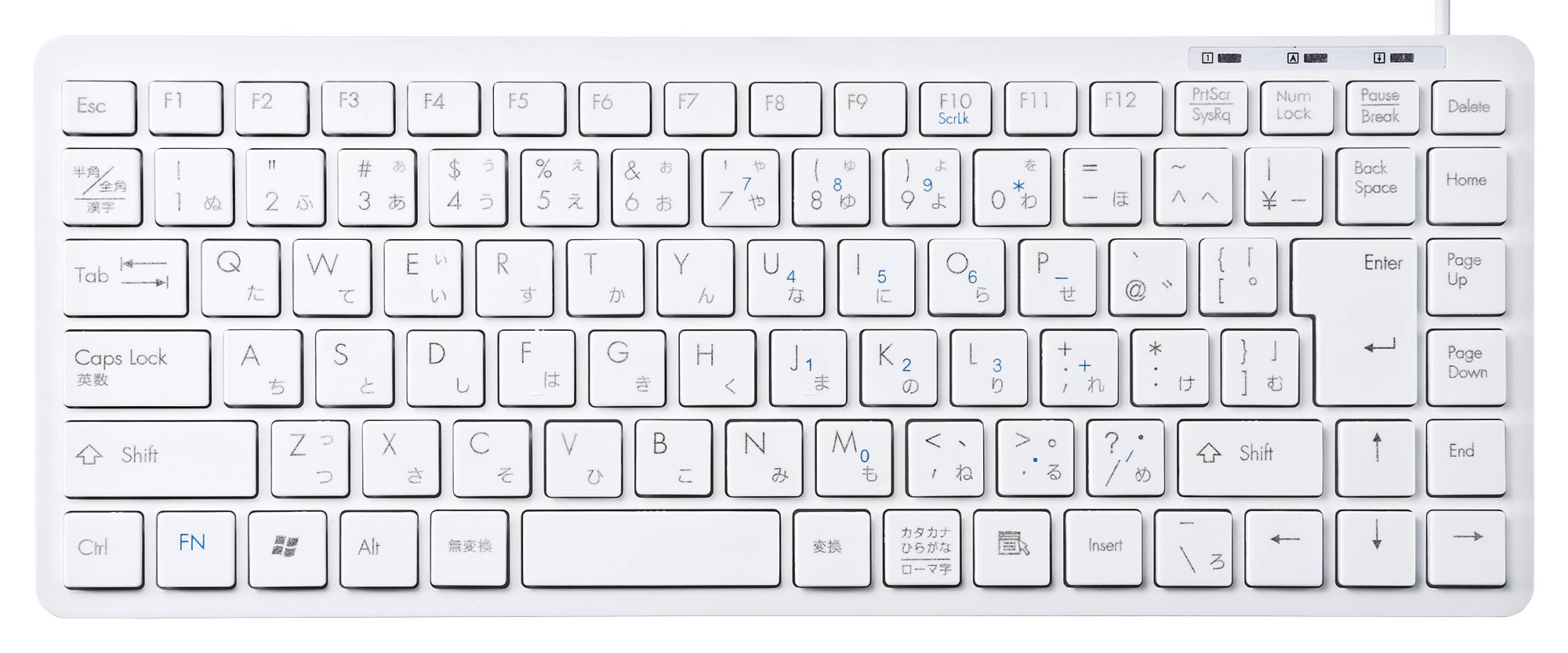 ホワイト 日本語配列 スリムキーボード 本体 SKB-SL27W【USBスリムキーボード（ホワイト）】誤入力を減らす