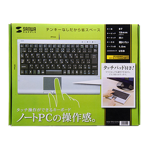 SKB-TP01SVN / タッチパッド付キーボード（シルバー）