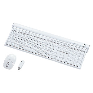 SKB-WL08SET / マウス付きワイヤレスキーボード（クリアホワイト）