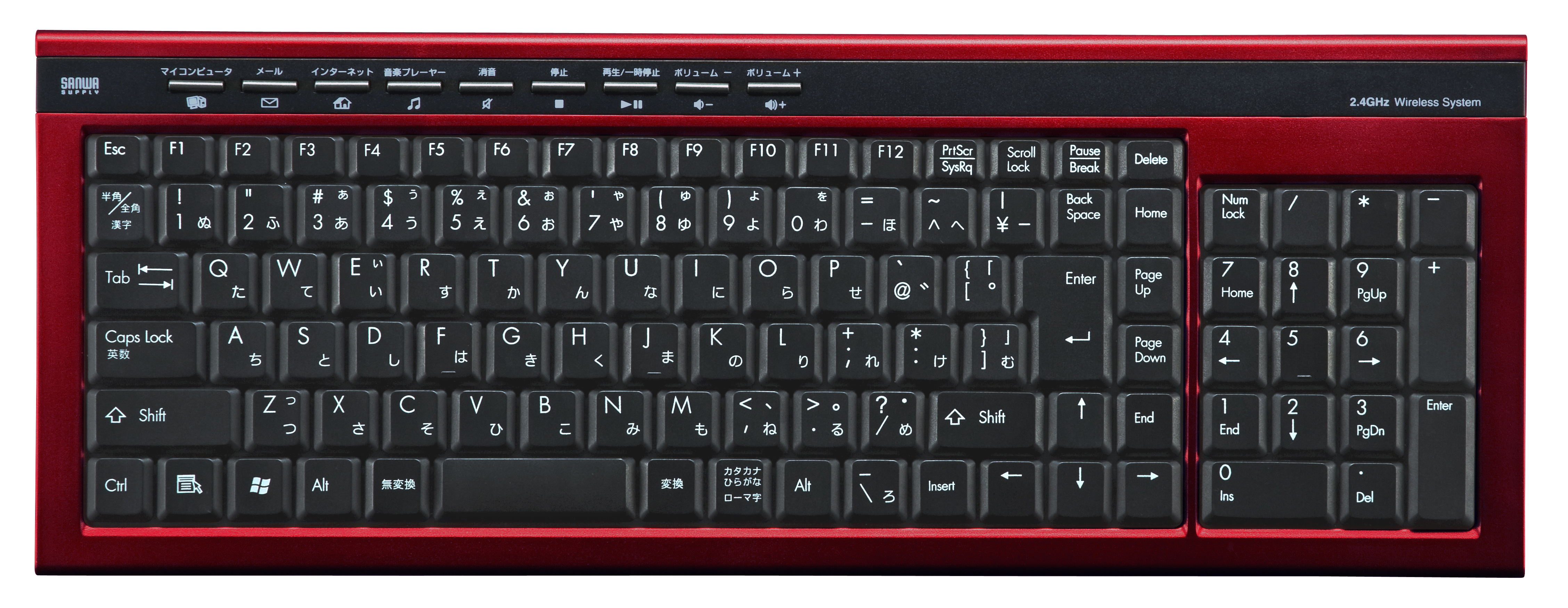 SKB-WL15R【ワイヤレスキーボード（レッド）】プレイステーション（R