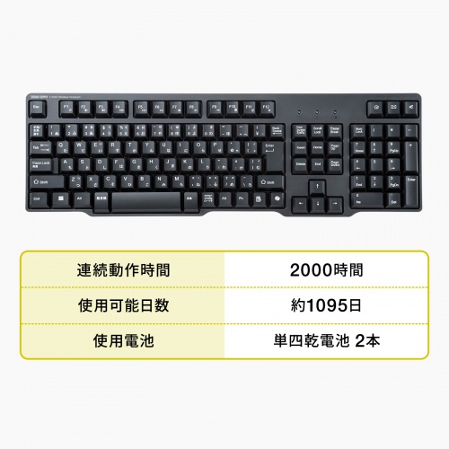 SKB-WL40BK / ワイヤレスキーボード（2.4GHzワイヤレス）
