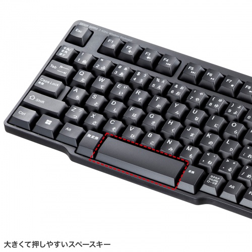 SKB-WL40CSETBK / 静音マウス付き2.4GHzワイヤレスキーボード（Type-C接続）