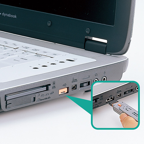 SL-46-D【USBコネクタ取付けセキュリティ】USBポートをふさいで、データを守る。オレンジ。 | サンワサプライ株式会社