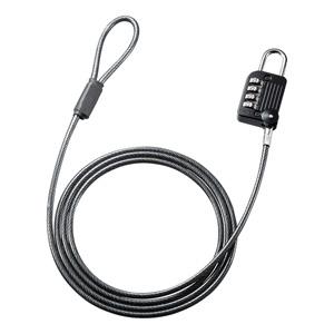 SLE-32S / ワイヤー一体型ダイヤル錠(ブラック)