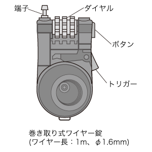 SLE-6L / eセキュリティ（SL-07ダイヤル錠、ワイヤー付・3桁）