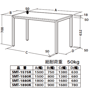 SMT-1880K / ミーティングテーブル（W1800×D800mm）