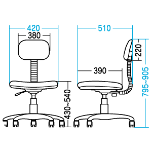 SNC-888BKN / OAチェア（ブラック）