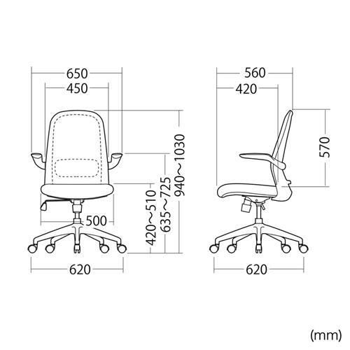 SNC-ASNET7BL / メッシュチェア