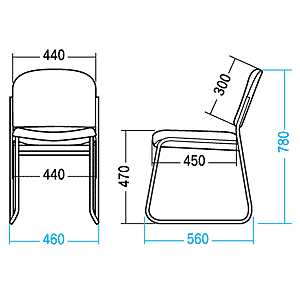 SNC-ST1BK / ミーティングチェア（ブラック）