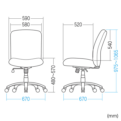 SNC-T151BK / 高耐荷重オフィスチェア（ブラック）