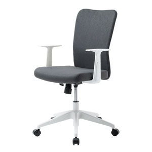 SNC-T159AGY / 肘付きファブリックチェア(グレー)