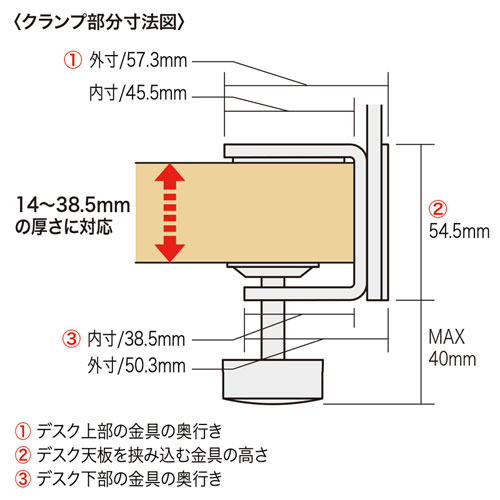 SPT-DP180 / デスクパーティション（クランプ式・W1800mm）